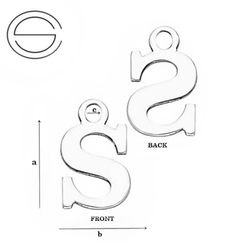 CL-213M "M" Pendant 10,3 x 12,9 mm Sterling Silver 925