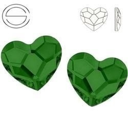 2808 MM 10 Swarovski Heart FB DARK MOSS GREEN HF