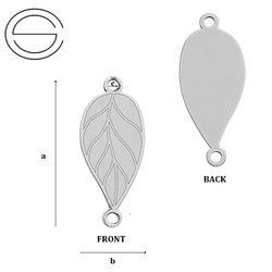 CL-364 Leaf Pendant 18,3 x 7,7 mm Sterling Silver