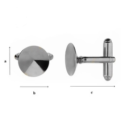 MTP-43/14 Cufflinks base Silver 925  RHODIUM PLATED
