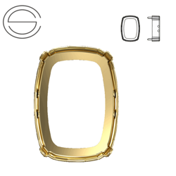 4568/S MM 14 Swarovski Cushion - Brass