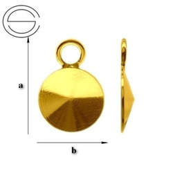 KKZ-9  Silver 925 Gold Plated Bail for Rivoli 1122 SS 39 
