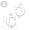 CL-213M "M" Pendant 10,3 x 12,9 mm Sterling Silver 925