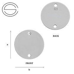 CL-256 Baza KOŁO 20,0 mm Srebro p.925