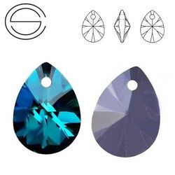 6128 MM 12 Swarovski Mini Pear BERMUDA BLUE BBL