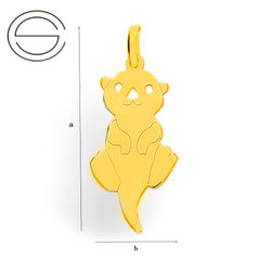 CLZ-678 Pendant OTTER - Sterling Silver 925 Gold Plated