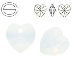 6228 MM 14 Swarovski Heart WHITE OPAL