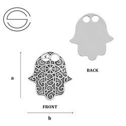 CL-386 Zawieszka RĘKA FATIMY 23,1 mm Srebro 925