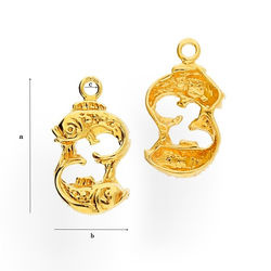 CHAZ-400 RYBY zodiak Srebro 925 POZŁACANE