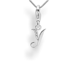 Srebrna zawieszka - charms - ALFABET - Y - pr. 925
