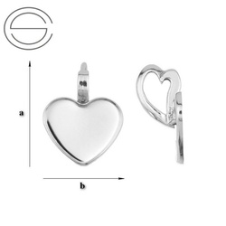 KW-028 Bail for 2808 Heart Silver 925
