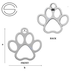 CL-313 PAW Pendant 8,3 x 10,0 mm Sterling Silver 925