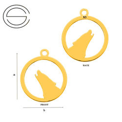 CLZ-681 Zawieszka WILK - Srebro pr. 925 POZŁACANE