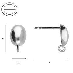 SH-44  STUD EARRING WITH LOOP SILVER 925