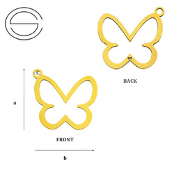 CL-455/W BUTTERFLY Pendant 15,0 mm Sterling Silver 925
