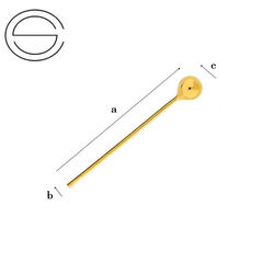 SKKZ-20 Pin with ball - Sterling Silver 925 Gold Plated
