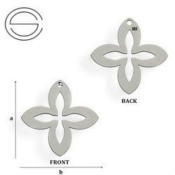 CLP-317 FLOWER Pendant Sterling Silver 925 RHODIUM PLATED
