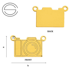 CLZ-101 CAMERA Pendant Sterling SIlver 925 Gold Plated