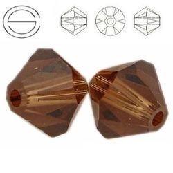 5328 MM 4 Swarovski XILION Bicone SMOKED TOPAZ