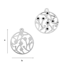 CL-416 Zawieszka KWIATY 19,0 mm Srebro 925