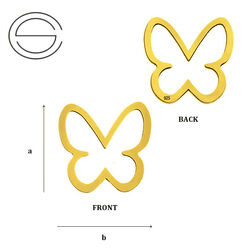 CLZ-454 BUTTERFLY Pendant 18,0 mm - Sterling Silver 925 Gold Plated