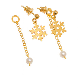 Srebrne kolczyki ŚNIEŻYNKA PERŁA SWAROVSKI - p 925