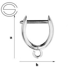 BK-75  Snap Earrings Silver 925