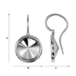 BOP-239/12 Earwires Silver Rhodium Plated for Rivoli 1122 12 mm