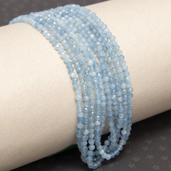 KN-RF-3,0 AQU Natural stone - round faceted - AQUAMARINE