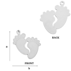 CL-335 Zawieszka STOPY 21,8 x 18,9 mm Srebro 925