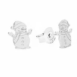 SZTP-748 Silver earrings SNOWMAN CHRISTMAS - Silver 925 Rhodium Plated