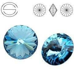 1122 MM 14 Swarovski Rivoli AQUAMARINE F
