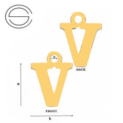 CL-213M "M" Pendant 10,3 x 12,9 mm Sterling Silver 925