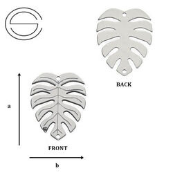 CL-304/BW Monstera Leaf Base 10,0 x 8,2 mm Sterling Silver 925