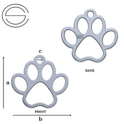 CL-650 Zawieszka ŁAPA PSA 14mm Srebro 925
