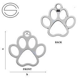 CL-313 PAW Pendant 8,3 x 10,0 mm Sterling Silver 925