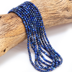 KN-RF-3,0 LLA Natural stone - round faceted - LAPIS - Strand