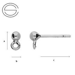 STP-3 Sztyfty z kulką do podwieszania Srebro 925
