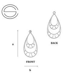 CL-390 Zawieszka AŻUROWA 21,8 x 10,8 mm Srebro 925