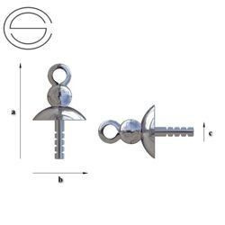 20/Z6 Czapeczka z bolcem do wklejania pereł lub kamieni Srebro 925 /gram