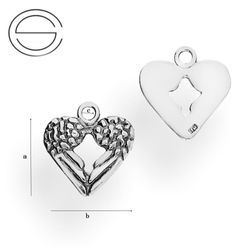 CHA-52 do podwieszania SERCE SKRZYDŁA Srebro 925