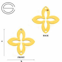 CLZ-321 FLOWER Pendant Sterling Silver 925 GOLD PLATED