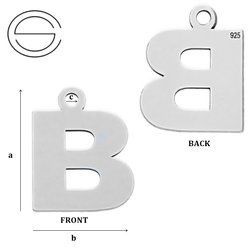 CL-213B "B" Pendant 12,0 x 9,8 mm Sterling Silver 925