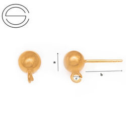 STWZ-6 Ball earring 6mm with loop SILVER 925 GOLD PLATED