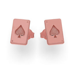 SZTRG-554 Srebrne kolczyki karta as 925 ROSE GOLD
