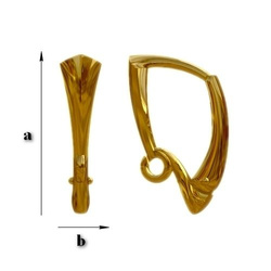 BBAZ-11 Leverbacks - Earring Hooks - Sterling Silver 925 Gold Plated