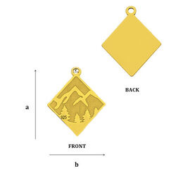 CL-379 MOUNTAINS PENDANT 16,4 x 13,0 mm Sterling Silver