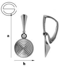 BBAP-14 Leverbacks for 1122 Rivoli 14mm - Earring Hooks - Sterling Silver 925 Rhodium Plated