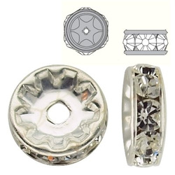 77505 Swarovski Rondelle CRYSTAL - Rhodium