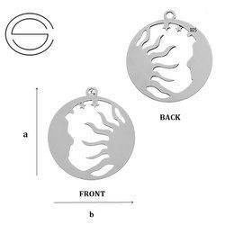 CL-394 Zawieszka SŁOŃCE I KSIĘŻYC 20mm Srebro 925